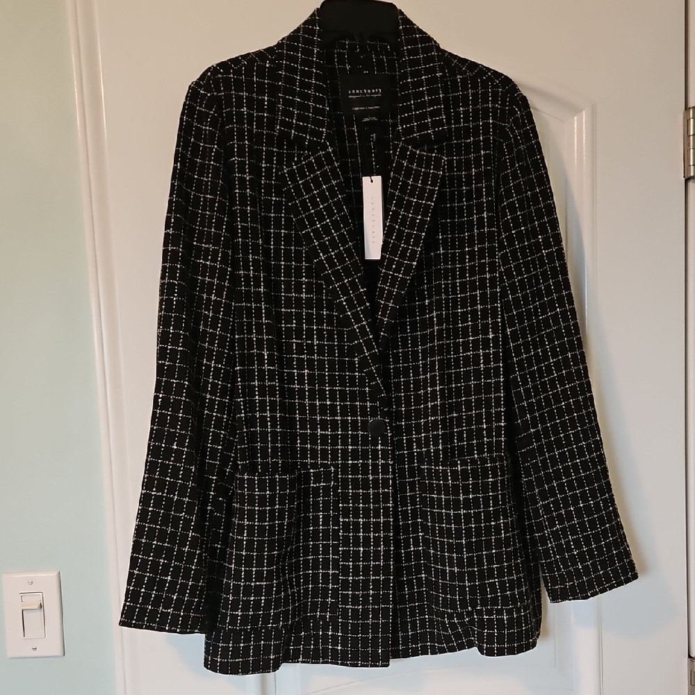 Sanctuary Black and White Checked Blazer